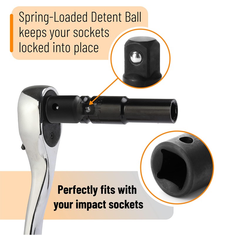 4 Piece Impact Socket Adapter, 1/2 to 3/8 Socket Adapter,