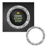 Kewucn Bling Crystal Double Rhinestone Car Engine Start Decoration Ring,