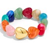 FAUTHENTICUTE Colorful Heart Bead Bracelet for Women with Chunky Gold