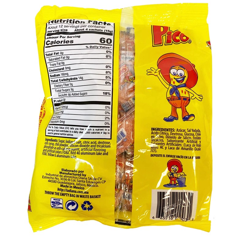 Pico Mediano, The Original Orange Flavor Hot Candy Powder, 50-Count