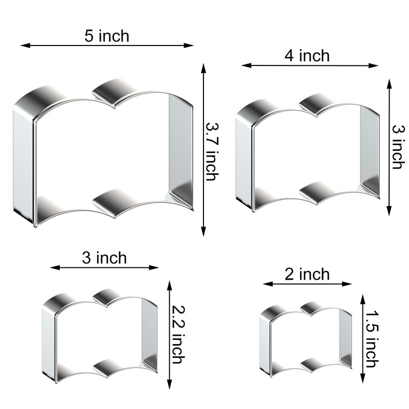 Open Book Cookie Cutter Set Assorted Sizes - 5 inch,