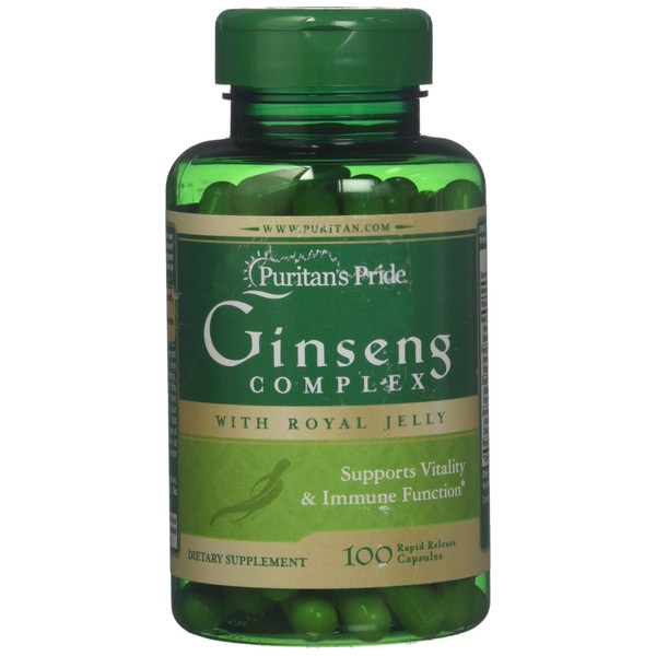 Puritans Pride Ginseng Complex 1000 mg Rapid Release Capsules, 100 Count