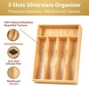 Umilife Bamboo Kitchen Drawer Organizer, 9 Inch Silverware Utensils Tray