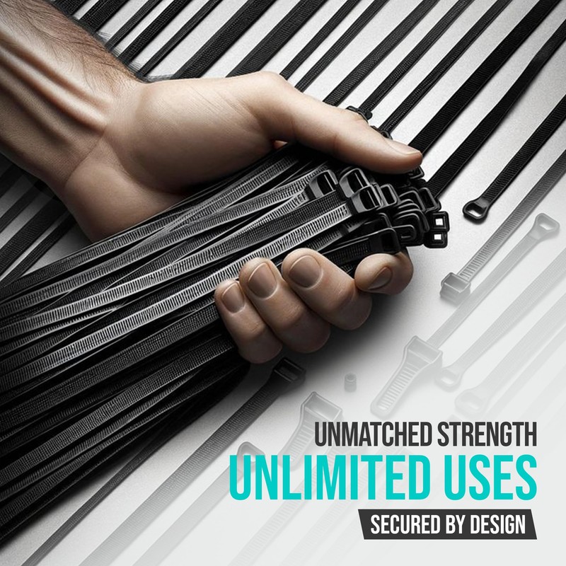 Black Cable Ties 250mm x 4.6mm (100 Pack) – Extra