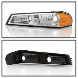 ACANII - For 2004-2012 Chevy Colorado GMC Canyon Chrome Housing Parking Signal Lights Bumper Corner Lamps Left+Right