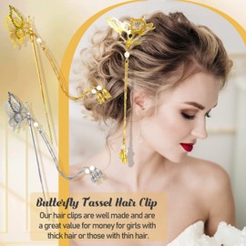 8 pinzas para el pelo de mariposa en movimiento 3D, clips de mariposa huecas de metal para el cabello de los 90, elegantes borlas, mariposas, horquillas móviles, pinzas de pelo, pasadores de garra vívidos, accesorios de peinado para mujeres y niñas