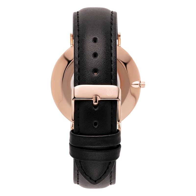 Orphelia Violiso Men's Analogue Quartz Watch, Black/Rose Gold, Strap.