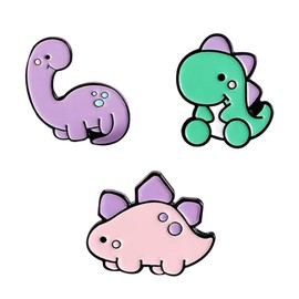 YSJCHEBS Pack of 3 Cartoon Dinosaur Brooches, Children's Brooches, Interesting Brooches, Cute Dinosaur Brooches, Can Be Used to Decorate Clothes, Hats and Backpacks