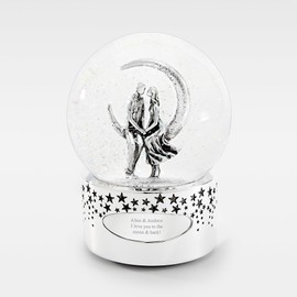 Things Remembered Engraved Moonlight Couple Musical Snow Globe (Free Customization), Plays Clair De Lune Music