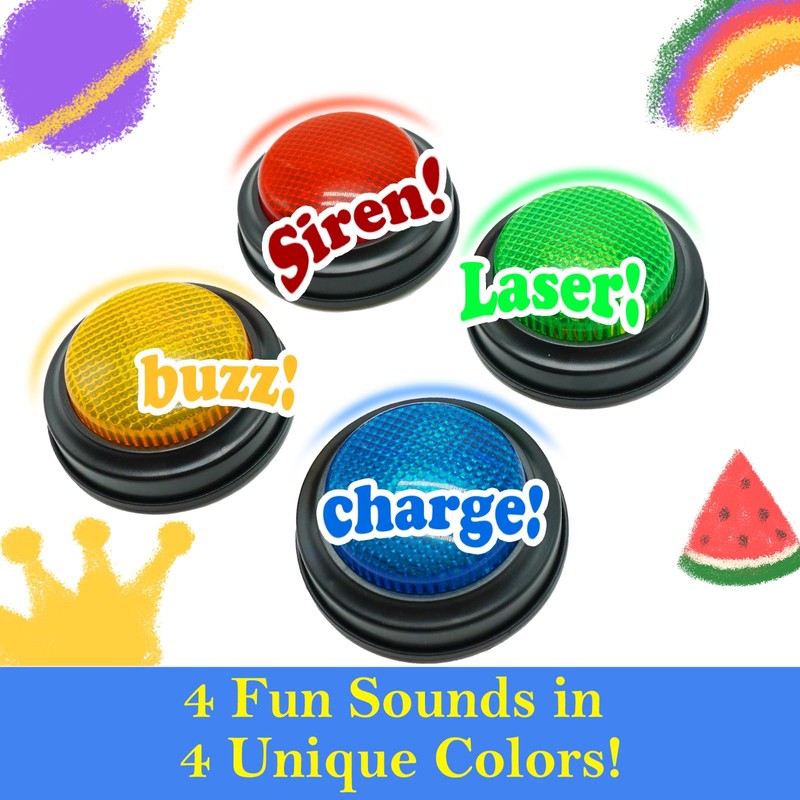 Gelabur 8-Pack Buzzers for Trivia Games, Answer Buzzers for Classroom,