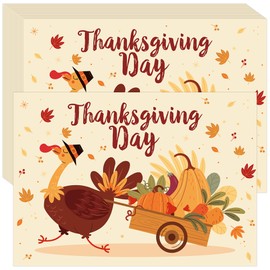50 PCS Thanksgiving Paper Place Mats, Thanksgiving Give Thanks Turkey Pumpkin Disposable Placemats Table Mats for Fall Thanksgiving Party Dinner Table Decorations, 13.8x9.8 inch (Thanksgiving Day)