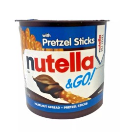 Sticks Nutella & Go! Hazelnut Spread with Pretzel Sticks, Pack of 6, Portable Snack Cup