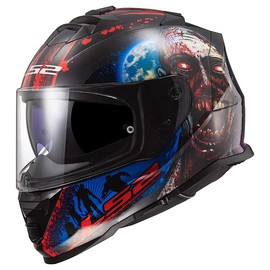 LS2 Helmets Assault Full Face Motorcycle Helmet W/SunShield (I Heart Brains Black/Glow - X-Small)