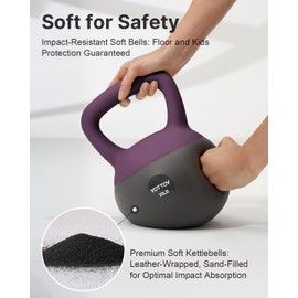 YOTTOY Soft Kettlebells, 20 lb kettlebell with Anti-Slip Base & Impact-Resistant Design - Perfect for Strength Training Kettlebells Weightlifting, Personal Training