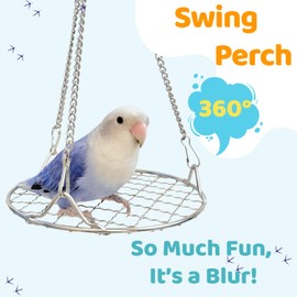 Juguete de columpio de pájaros de acero inoxidable, percha de ropa de columpio para pájaros pequeños, juguete de loro, accesorios colgantes para jaula de pájaros para equilibrar el entrenamiento para