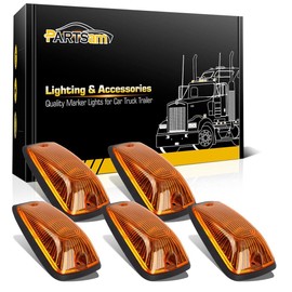 Partsam 5X Cab Roof Marker Amber Cover 264159AM + 5X Base Compatible with C1500 C2500 C3500 K1500 K2500 K3500 1988 1989 1990 1991 1992 1993 1994 1995 1996 1997 1998 1999 2000 2001 2002