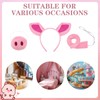Coinmor Pig Ears Nose Costume Adult Animal Headband Tail Outfit