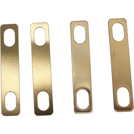 TUOREN Guitar Neck Shims Brass 10PCS Includes 4Pcs 0.2mm, 4Pcs 0.5mm and 2Pcs 1mm Thickness for Guitar Bass Bolt-on Neck Repair Brass Shims Gold