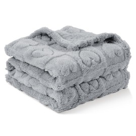 CREVENT CREVENT 30"X40" Cozy Soft Warm Sherpa Baby Blanket for Girls Boys, Newborn Essentials for Infant, Baby Shower Receiving Gift - Grey Heart