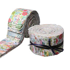 Jelly Roll Fabric Strips for Quilting 2.5 Inch Precut Floral Quilt Fabric Strips Roll Up Cotton Fabric Quilting Patchwork Roll 42Pcs