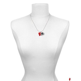 Delight Jewelry Resin Red Puffy Heart Script Class of 2025 Dome Charm Necklace, 18"