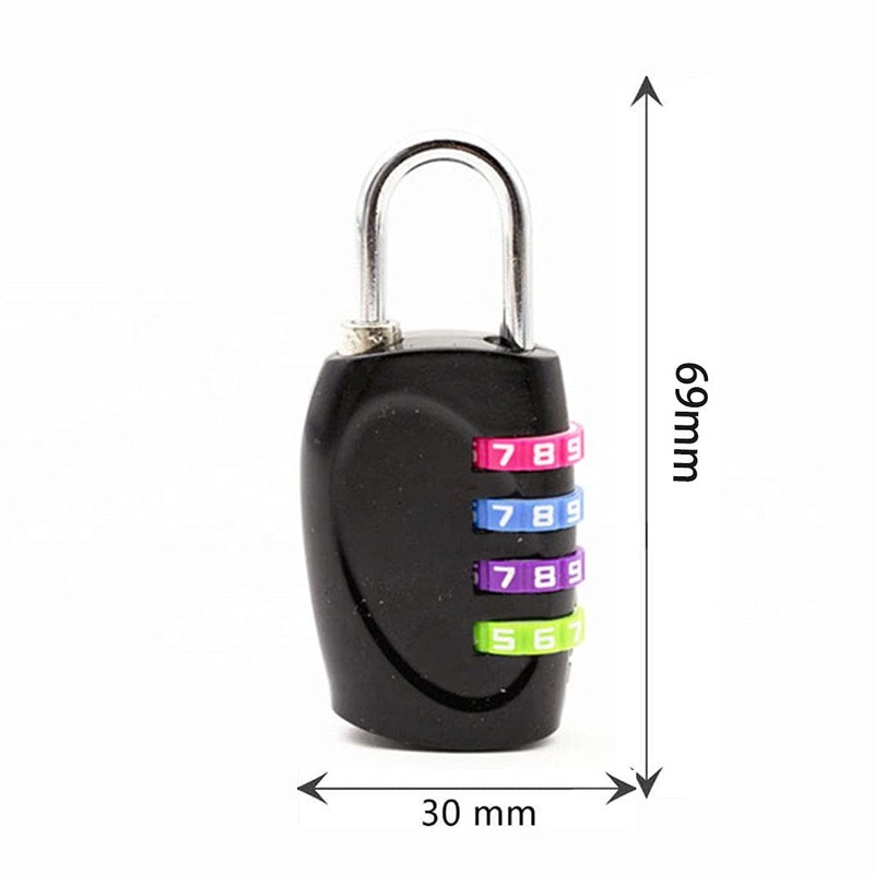 4 Digit Password Combination Padlock, 2Pcs Black/Sliver/Blue Resettable Waterproof Padlock