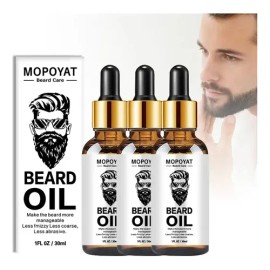 Mopoyat - 3 PCS aceite esencial para el crecimiento natural de la barba, ayuda al crecimiento de la barba, nutre, protege el cabello, aceite esencial 