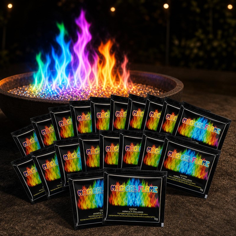 18PCS Magic Fire Sachets 10 G Packs, Fire Colour Changing