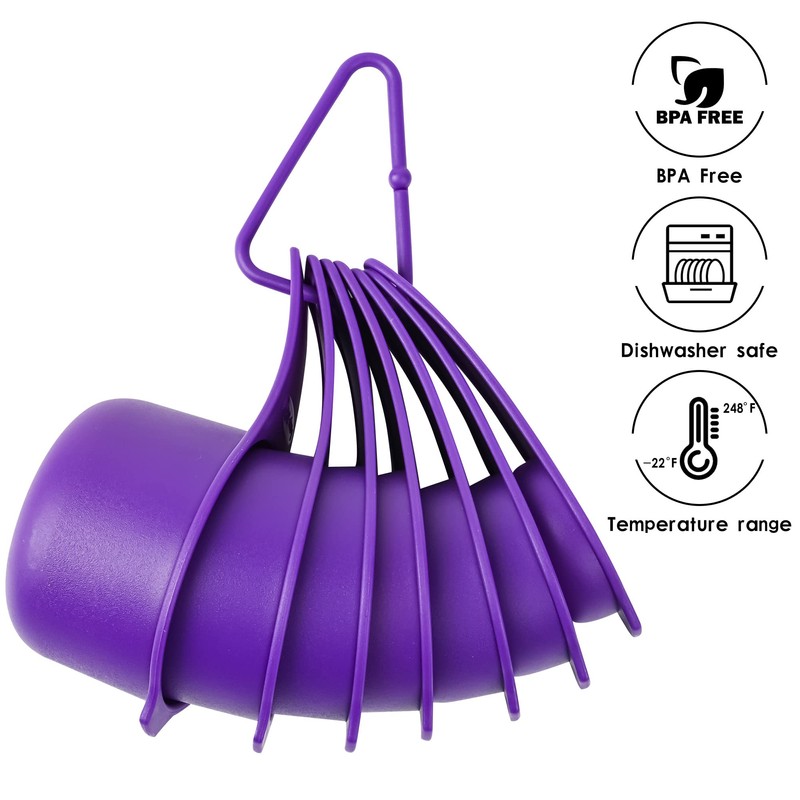 Smithcraft Plastic Measuring Cups and Spoons Set 15, Purple Dry