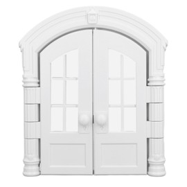 GLOGLOW Puerta para Gatos con Portal Francés, Puerta Interior para Gatos Fácil de Instalar para Perros (con Cortina)