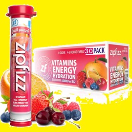 Zipfizz 30 Tubes Zipfizz Multi-Vitamin Energy Hydration Drink Mix FRUIT PUNCH FLAVOR