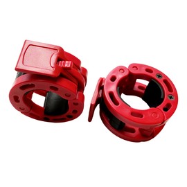 Clamps for 2 Inch Olympic Barbell, Locking Weight Clips, Locking Weight Clips, Lockdown Weight Clamps for Weightlifting Fitness Training (Red)