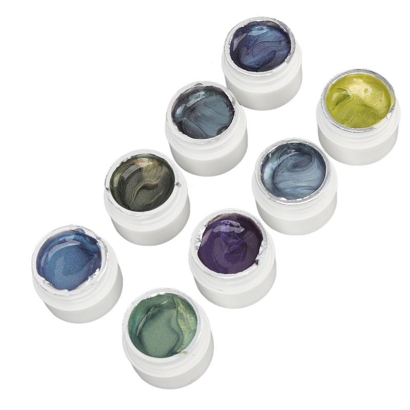 Holographic Nail Polish Set 8 Colors Glitter Smoothing Texture Nail