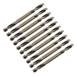 sourcing map Twist Double End Ball Drill Bits Titanium Coating Straight Shank 3.2 mm Diameter Pack of 10