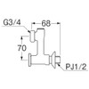 SANEI U3-80X-70 Benley Eccentric Tube with Drain