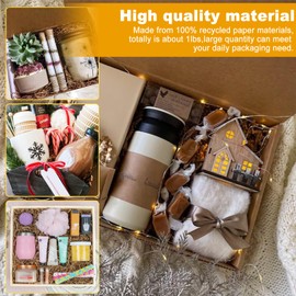 Crinkle Cut Paper Shred Filler,1 LB Brown Shredded Paper for Gift Boxes Bags Basket Filler Decoration,Grass Cushion Paper Streamer Stuffing for Christmas,Thanksgiving,Mother's Day Gift Wrapping