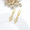 Opal Earrings Sterling Silver Yellow Gold Plated White Opal Dangle