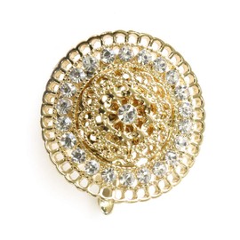 JewelVOX Hair Accessory, Circle, Leaf Shape, Stone, Openwork, Pony Hook, Hair Cuff, Hair Hook, Circle, Gold