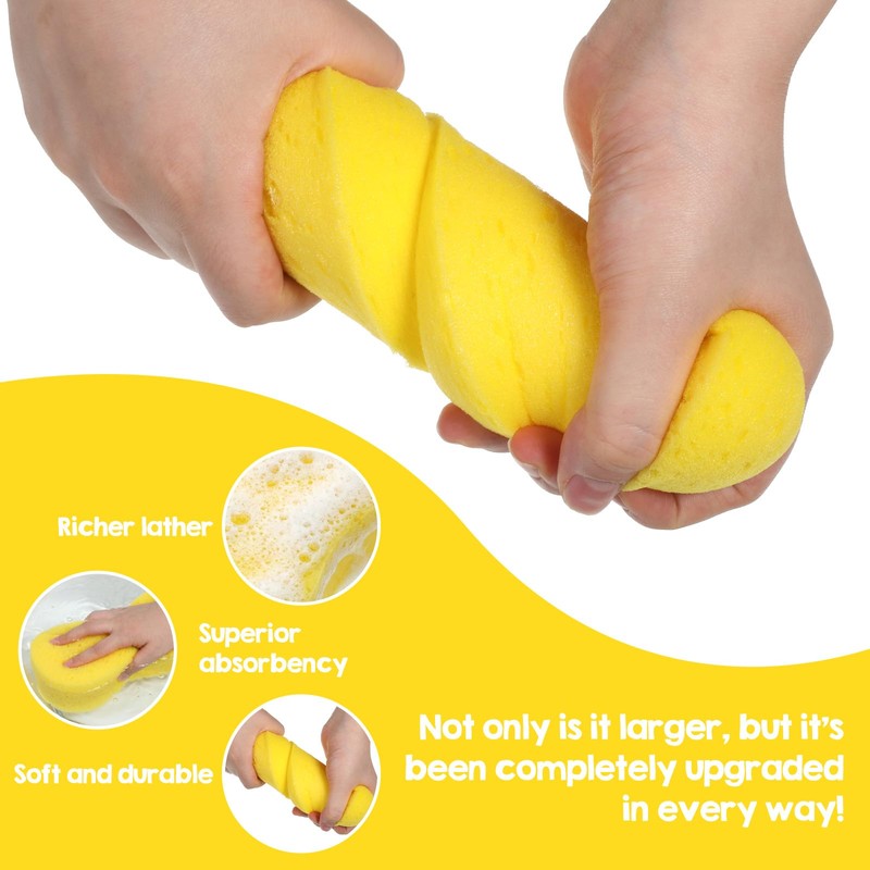 4 Pcs Car Sponges for Washing, Large Multi-Purpose Foam Cleaning