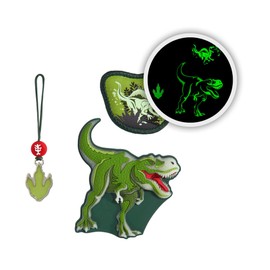 Step by Step Magic MAGS Glow, Glow in the Dark Effect & Interchangeable Motifs, 3 Pieces, 2 Magnetic Appliques and 1 Pendant, Supplement for School Bag or Backpack, Dino Night - Green, Magnets