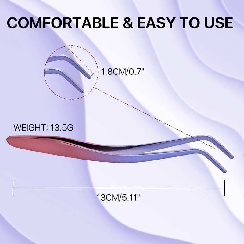 Miuffue Lash Applicator Tool DIY Eyelash Applicator Stainless Steel Curved
