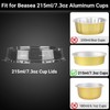 Beasea Aluminum Foil Cups Plastic Lids, 100pcs 4.7 Inch Disposable