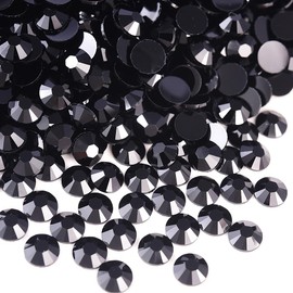Blinginbox 5000pcs 2mm Resin Flatback Rhinestone for Crafting,Flatback Round Jelly Rhinestones Bedazzling Non Hotfix Crystal Gems for Nails Face Makeup Tumblers Mugs DIY Crafts.(Black)