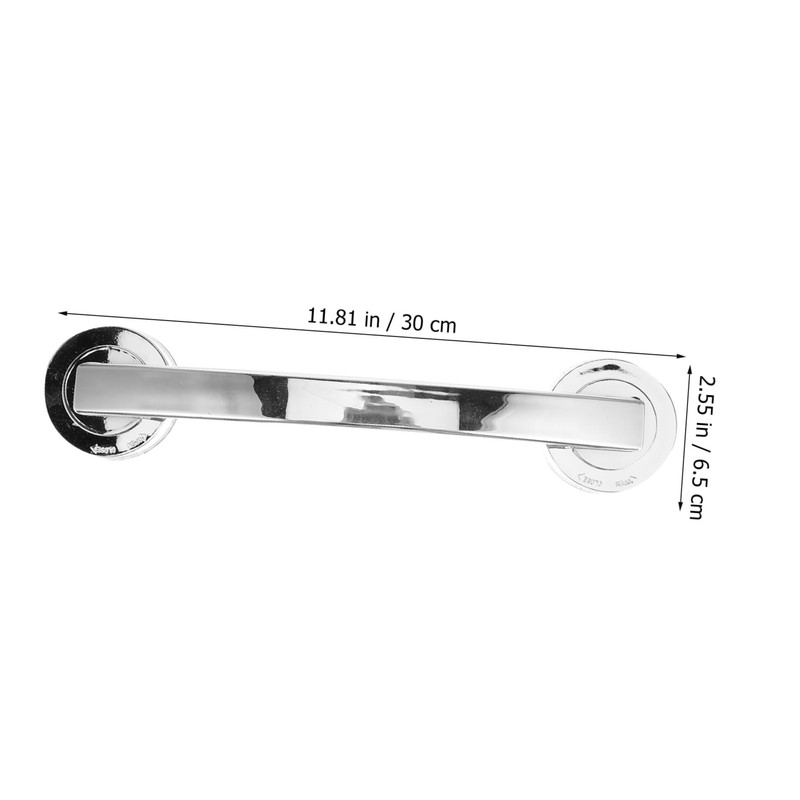 TEHAUX Wall Mounted Bathroom Safety Grab Bar Large Silver Suction