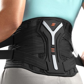 SueStar Lumbar Support Lumbar Corset Lumbar Belt Strong Y Support Adjustable Double Strap with Memory Aluminum Stanch, Perfect for Men and Women Long Time Use