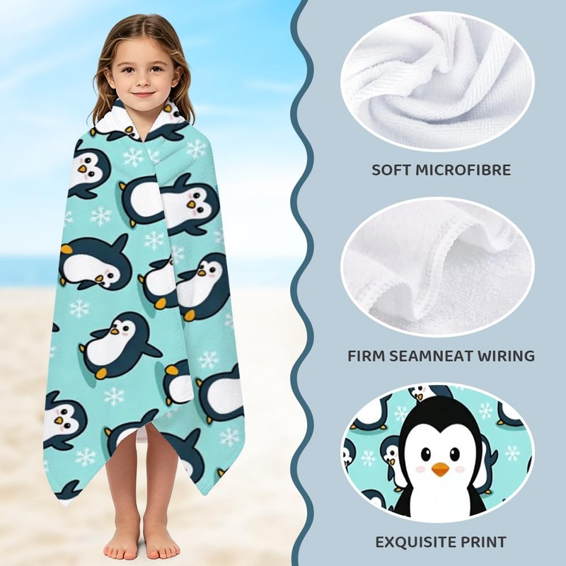 VorPrillynt Penguin Towel Beach Swimming Towels Penguin Bath Towel Microfibre