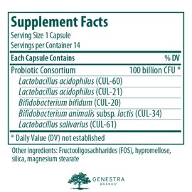 Genestra Brands - HMF Replenish Capsules - Five Strains of Probiotics to Promote GI Health - 14 Capsules