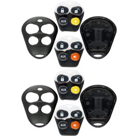 KeylessOption Keyless Entry Remote Control Starter Car Key Fob Case Shell Outer Cover Button Pads For Viper Automate Alarms (Pack of 2) …
