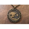 Viking Norse Wolf Yin Yang with Runes Pendant Necklace Jewelry