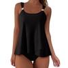 RXRXCOCO Tankini Women's Tummy Control Ruffle High Waisted Two Piece